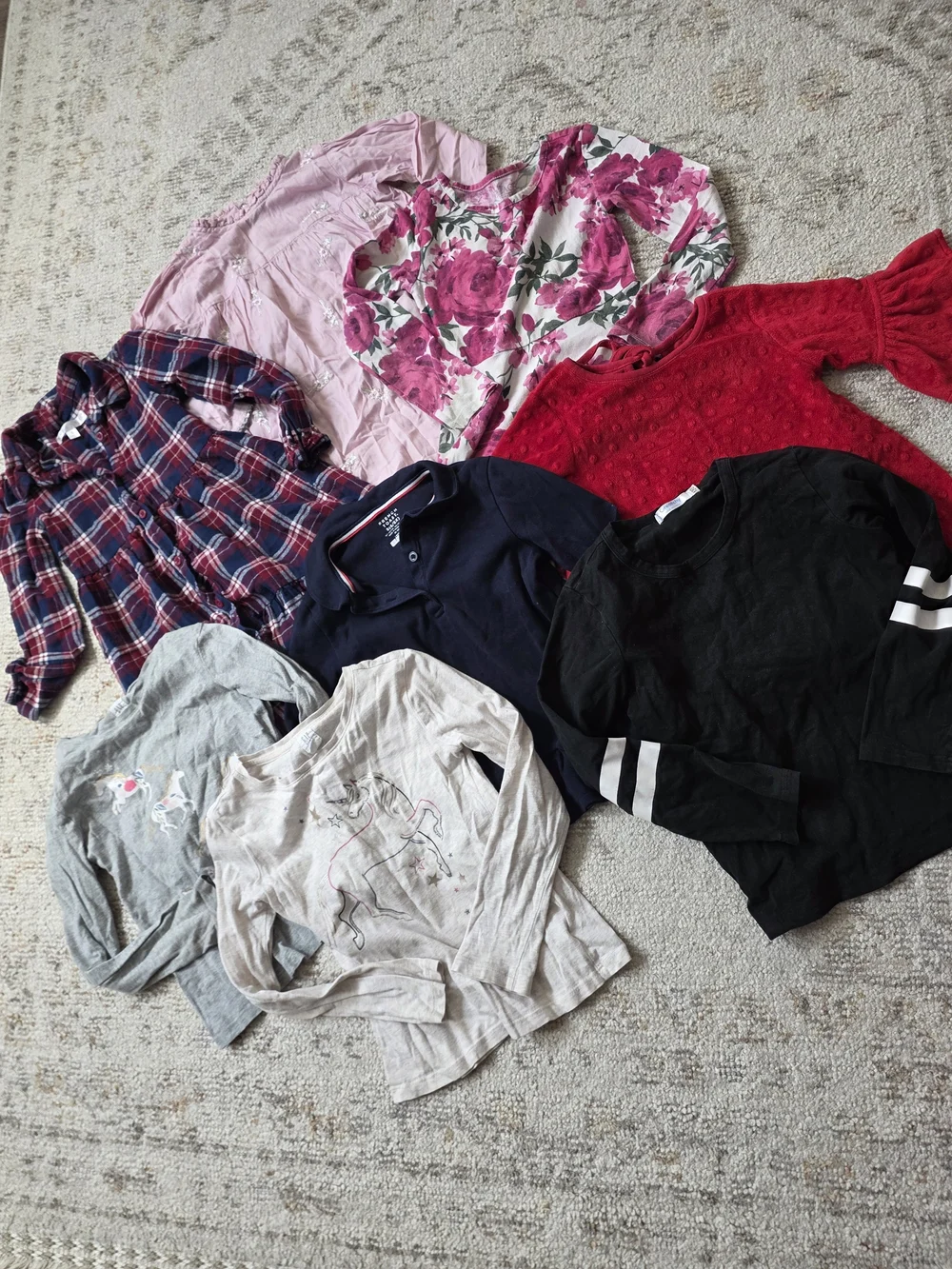 Girls Long Sleeve Dresses/shirts Set Of 8